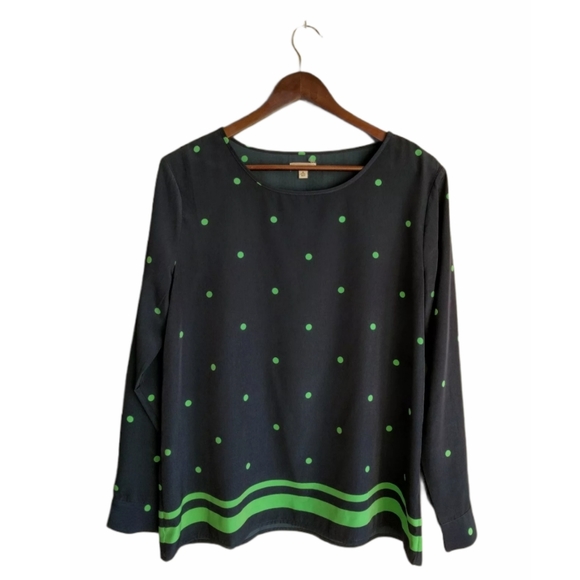 GAP NWOT Long Sleeves Polka Top Medium - Picture 7 of 9